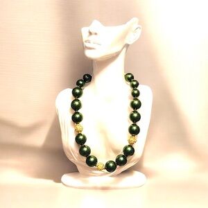 Sassy Jones Faux Green Pearl Dominique Necklace